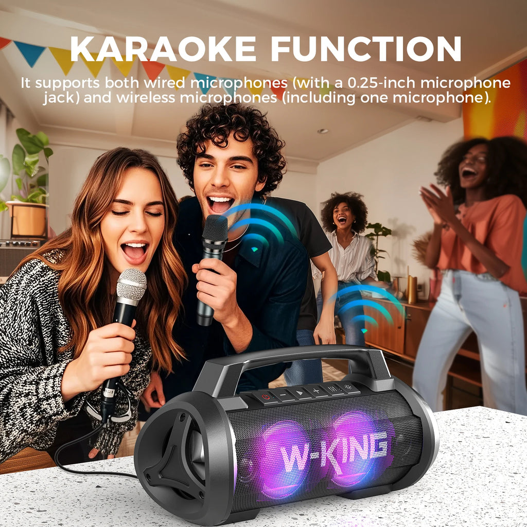 W-KING 70W RMS Bluetooth Portable Speaker,  Speaker Wireless Loud IPX6 Waterproof Bluetooth Speakers with Subwoofer/Bass Boost