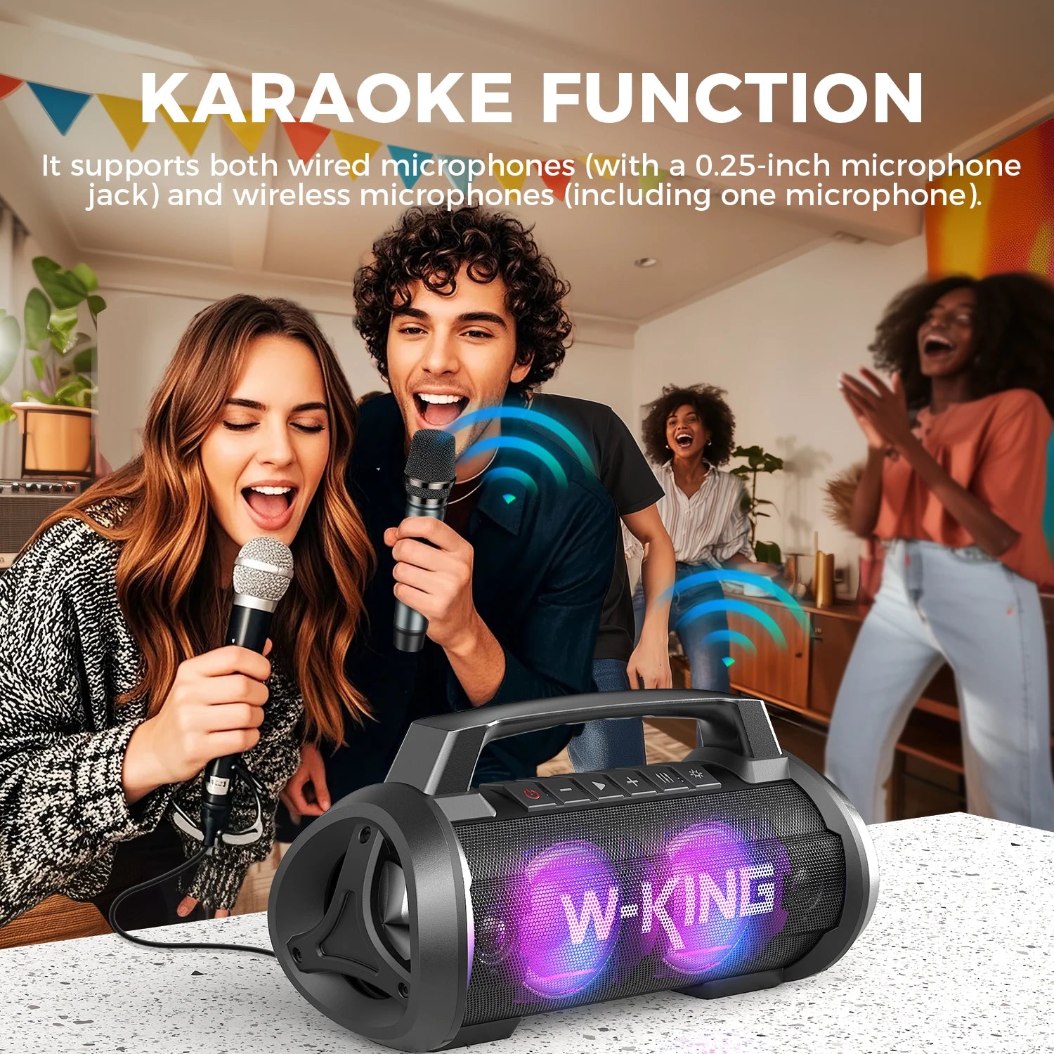 W-KING 70W RMS Bluetooth Portable Speaker,  Speaker Wireless Loud IPX6 Waterproof Bluetooth Speakers with Subwoofer/Bass Boost