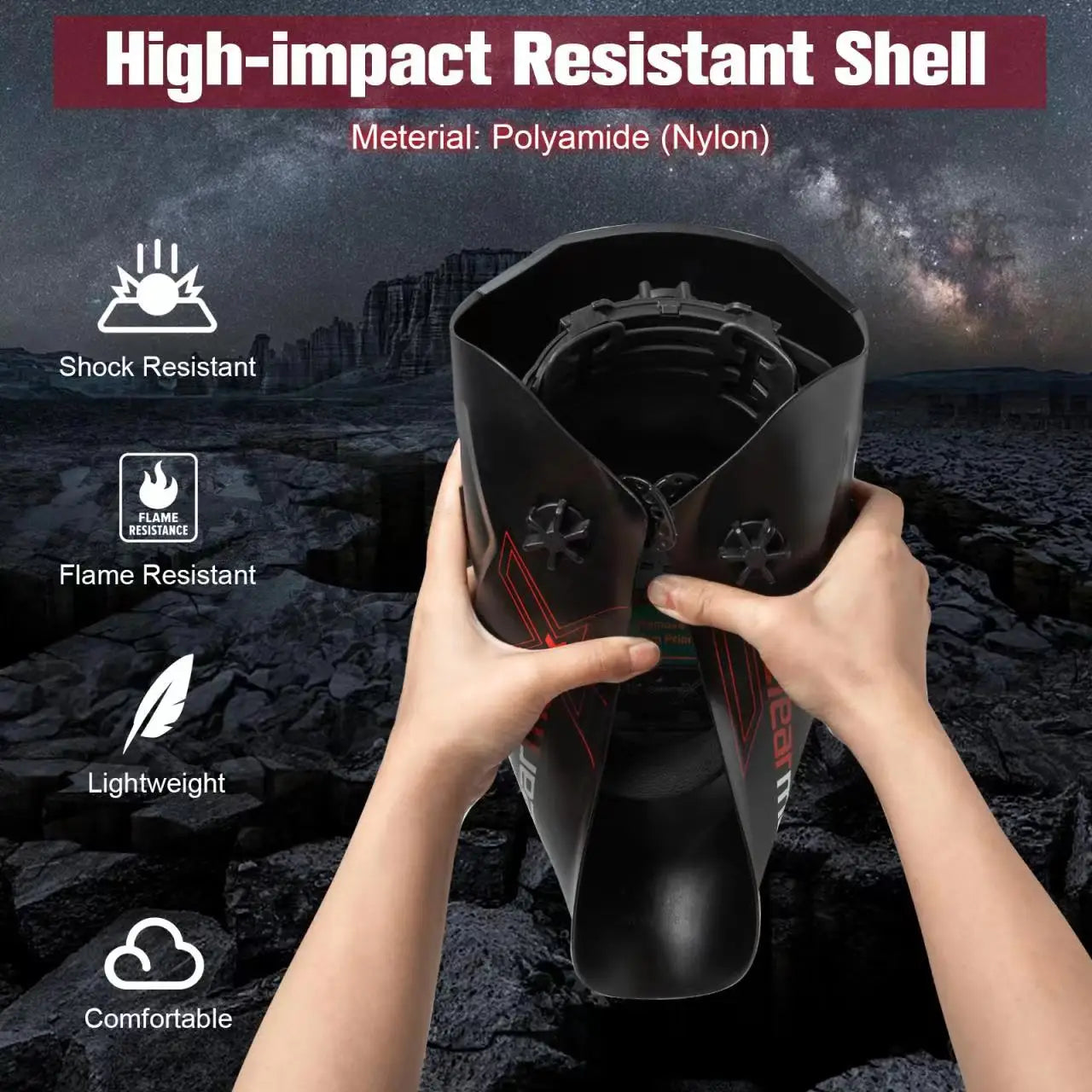 ARCCAPTAIN Welding Helmet Welder Mask Chameleon Large View True Color Solar Power Auto Darkening Welding For Arc Weld Grind Cut