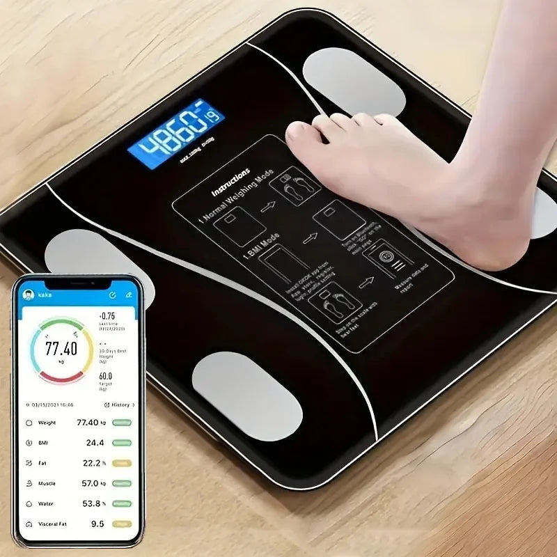 Smart Body Fat Scale Wireless LED | Body Composition Analyzer | BMI Weight Testing