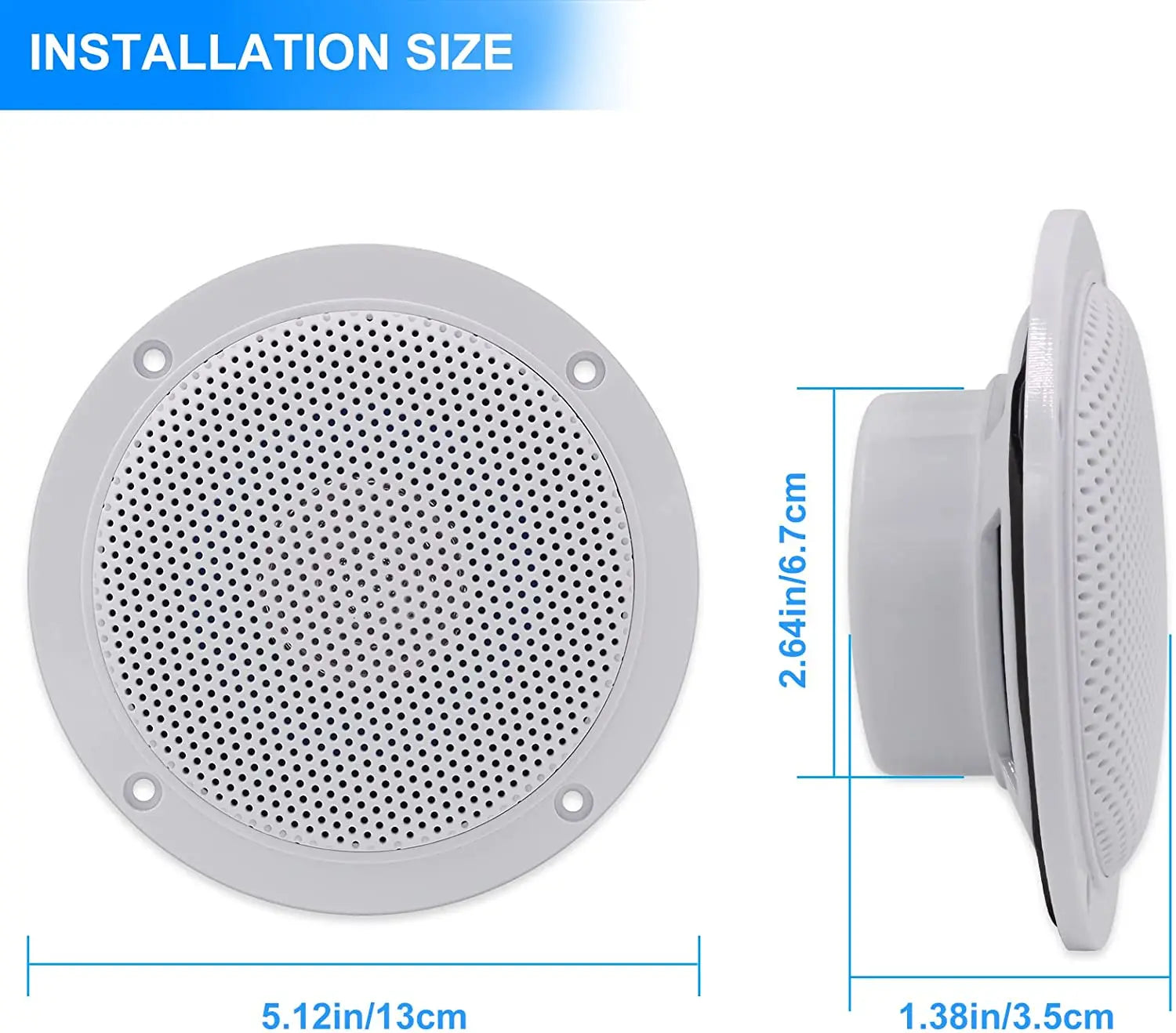 STUDIOFINIX 4'' 160W Waterproof Bluetooth Ceiling Speakers - Ultra-Thin Marine Speakers for House, Caravan, RV & Houseboats 2PCS