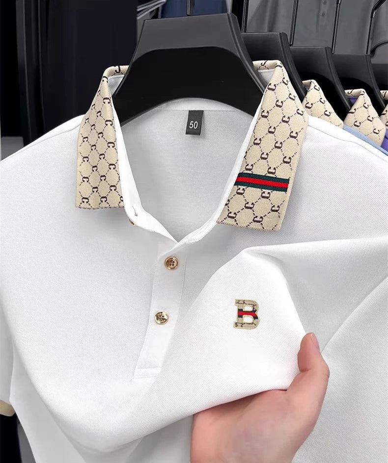 Polo Shirt Lujo Letra B Bordada | Manga Corta | Moda Verano para Hombre 👔