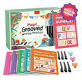 Preschool Letter Tracing Book Reusable Grooved Writing Workbook Set for 3-5 Years Old Kids Early Learning Activity