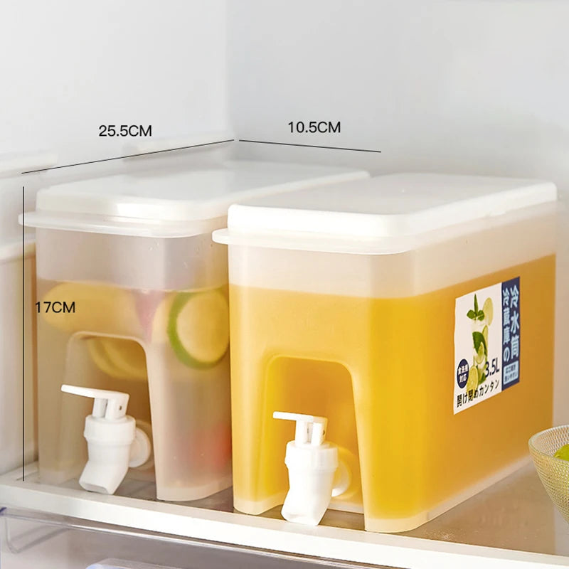 3.5L Beverage Dispenser Cold Juice Water Storage Bucket Outdoor Fridge Liquid Container