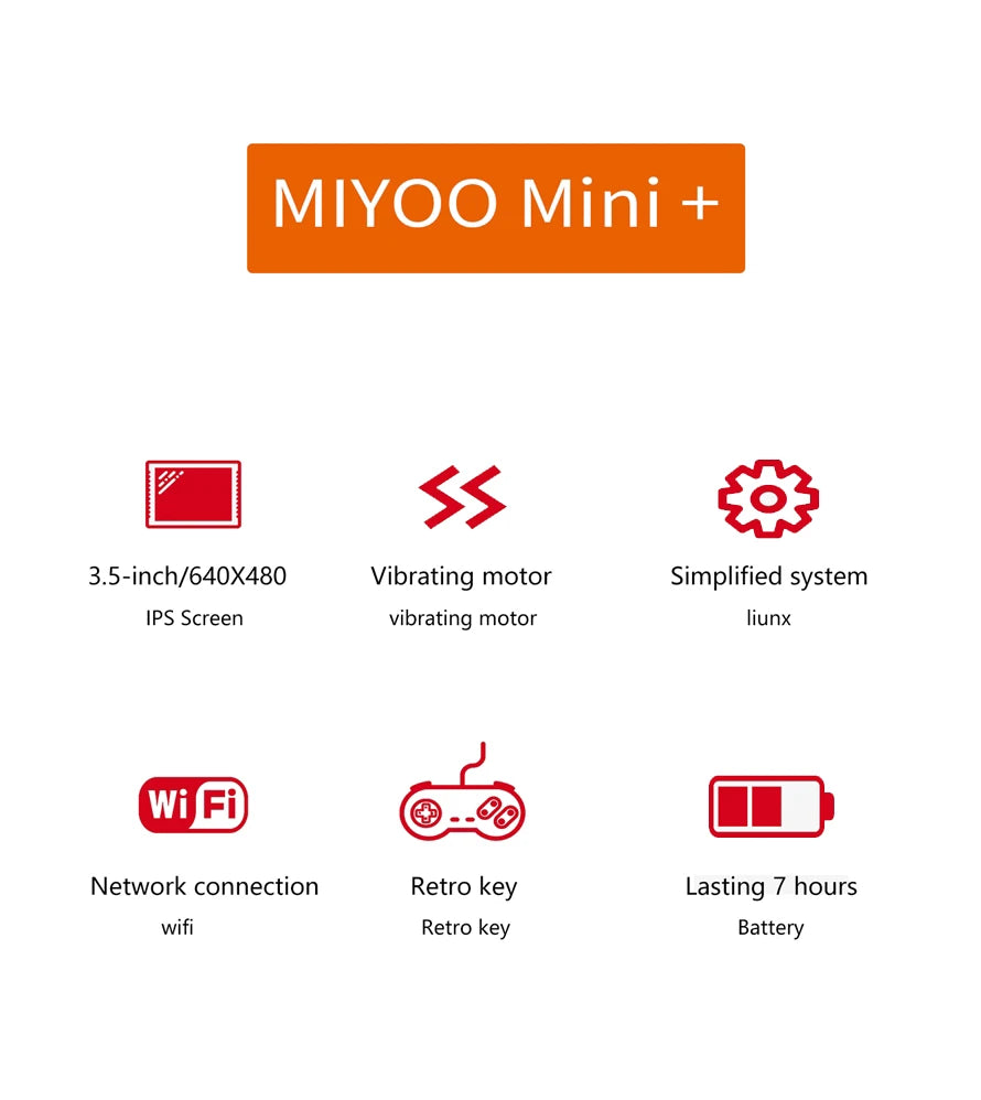MIYOO Mini Plus Consola Portátil Retro | 3.5" IPS HD | Linux | WiFi | Regalo Niños - Firu Total Sales