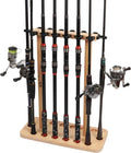 Wooden Fishing Rod Storage Rack for Garage, Holds Up to 14 Rods or Combos