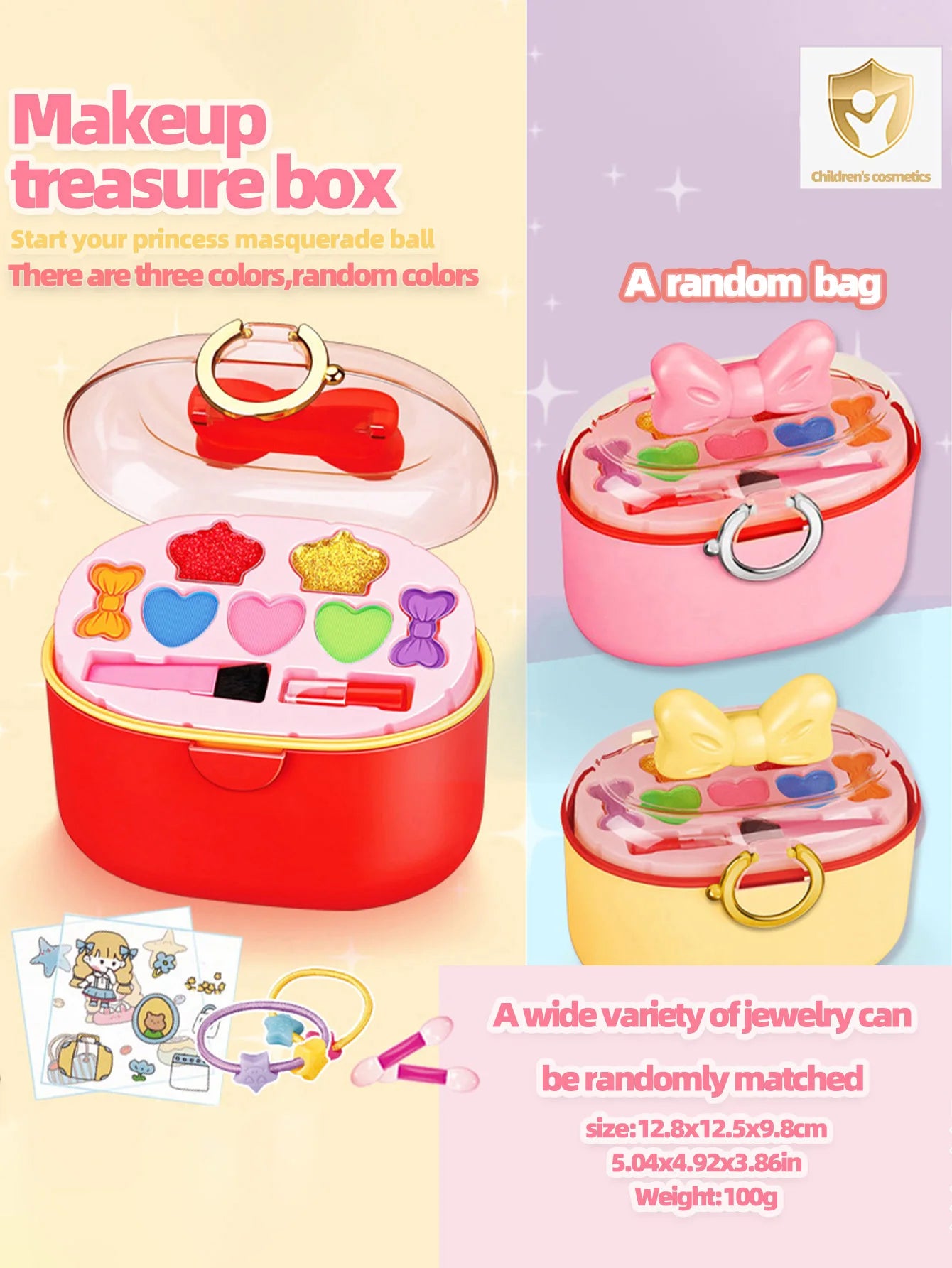 Children's makeup princess makeup box girls' toys makeup set lipstick eyeshadow safe and non-toxic toys birthday Christmas gift