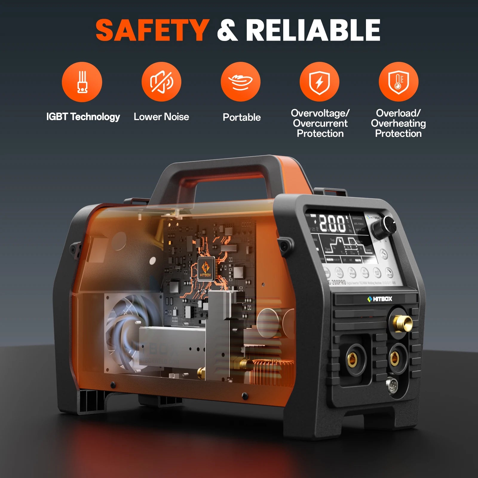 HITBOX TIG COLD Welding Machine 6IN1 MMA/HF/pulse Multifunctional TIG Welding Automatic Semi-automatic TIG Welder 220V TIG200Pro