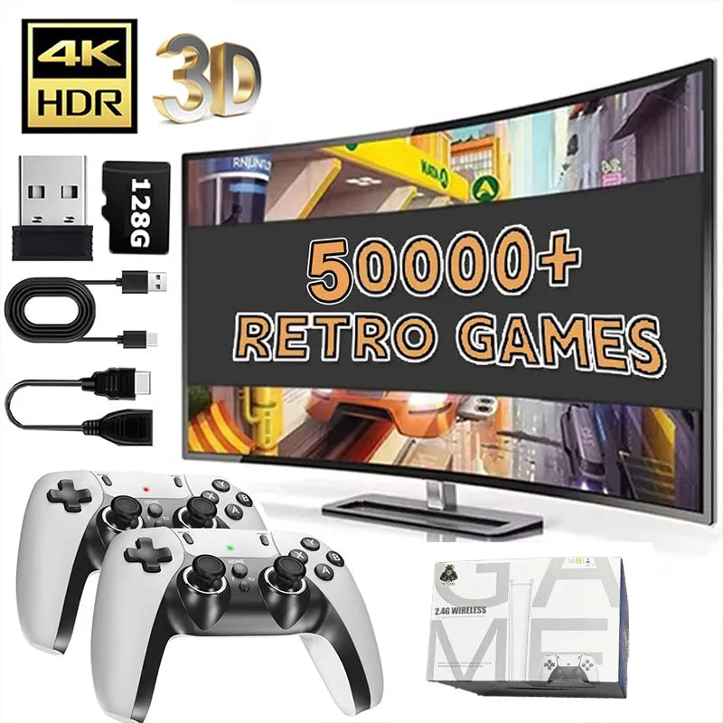 Consola Retro M15 128G | 4K | 40000+ Juegos Arcade | 2 Controles Inalámbricos | HDMI TV