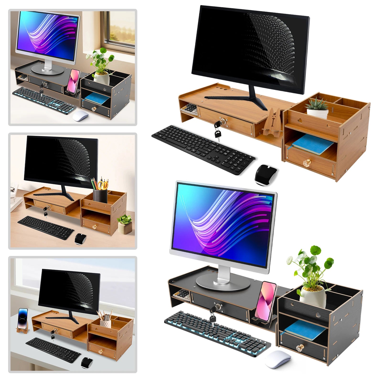Modern Desktop Monitor Stand Monitor Riser Computer Monitor Booster Stand 17.5*20*16cm For Office And Study