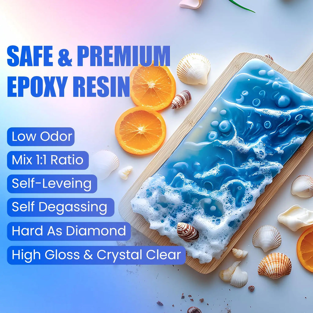 Resina Epoxi Transparente Profesional 500ML | Bajo Olor | Joyería y Mesas de Río ✨