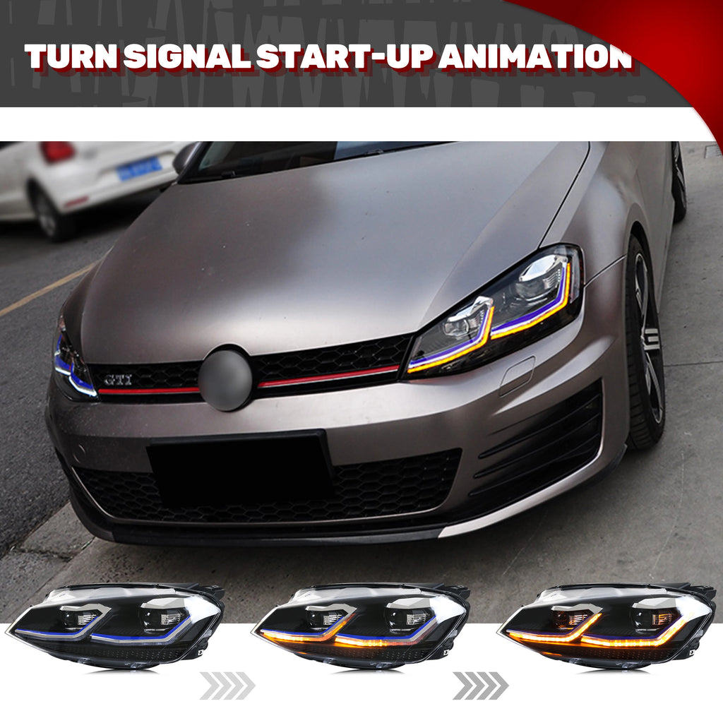 Faros LED Xunder VW Golf 7 MK7 VII 2013-2017 | Intermitente Secuencial | No GTI ni Xenon | Plug & Play