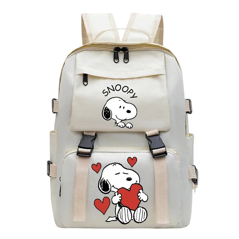 Snoopy Women Backpacks Students Backpack Large Capacity Travel Bag Solid Simple Harajuku Chic Fashion Retro Unisex High Street