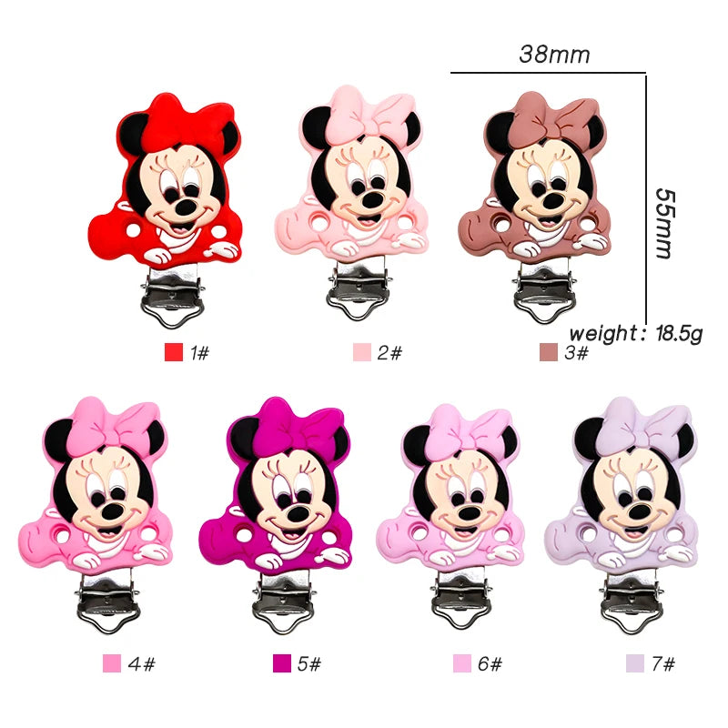 1/3/10pcs Silicone Mickey Teething Beads Food Grade Cartoon Shape Baby Teethers Toys DIY Pacifier Clips Chain Accessories