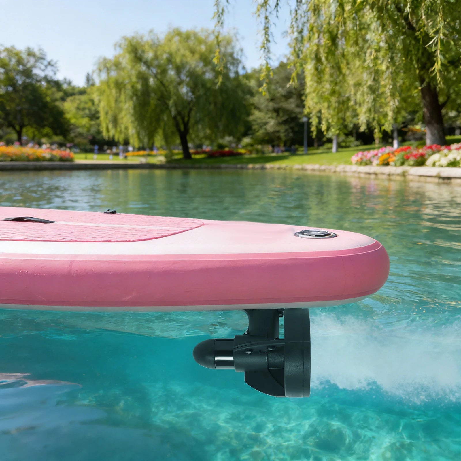 440lbs Thrust Electric Motor, 12v 288w Underwater Thruster with Propeller and Storage Bag for SUP and Paddle Board