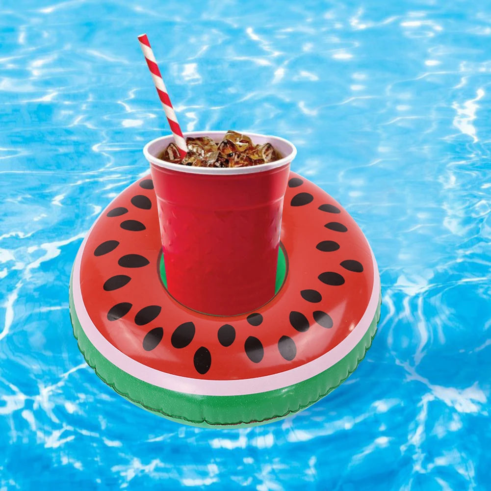 Floating Cup Holder Inflatable Swimming Pool Drink Cup Stand PVC Cooler Table Party Supplies Gift for Family Friends
