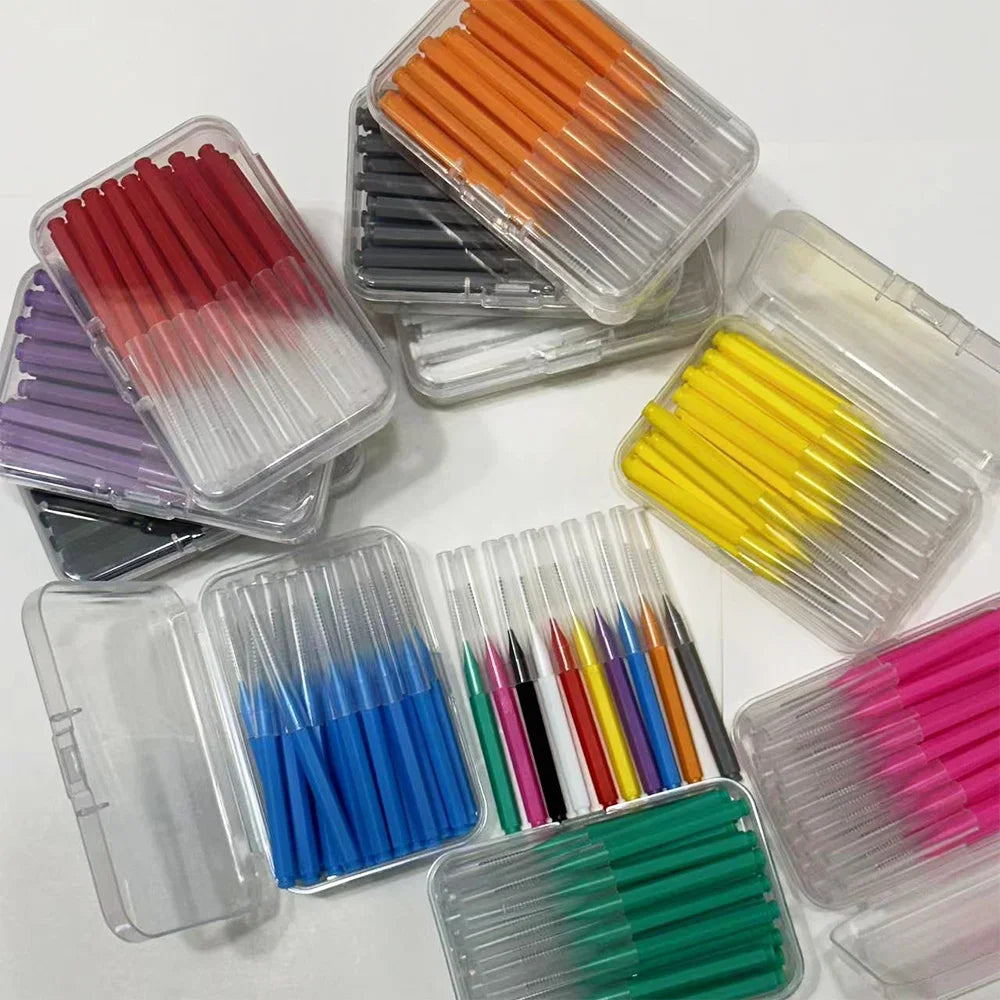 30pcs Interdental Brushes Dental Brush Between Teeth For Dental Orthodontic Clean Between Teeth Cleaning Tools Soft Brushes