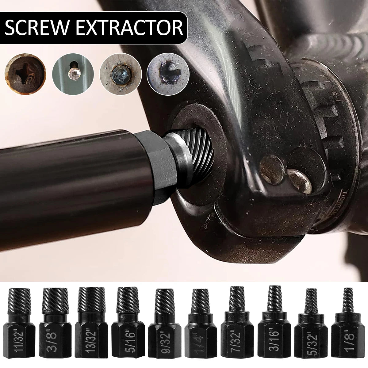 10Pcs Screw Extractor Kit Alloy Steel Damaged Screw Remover  Metal Drill Bits Broken Bolt Stud Remover Hand Tools Set