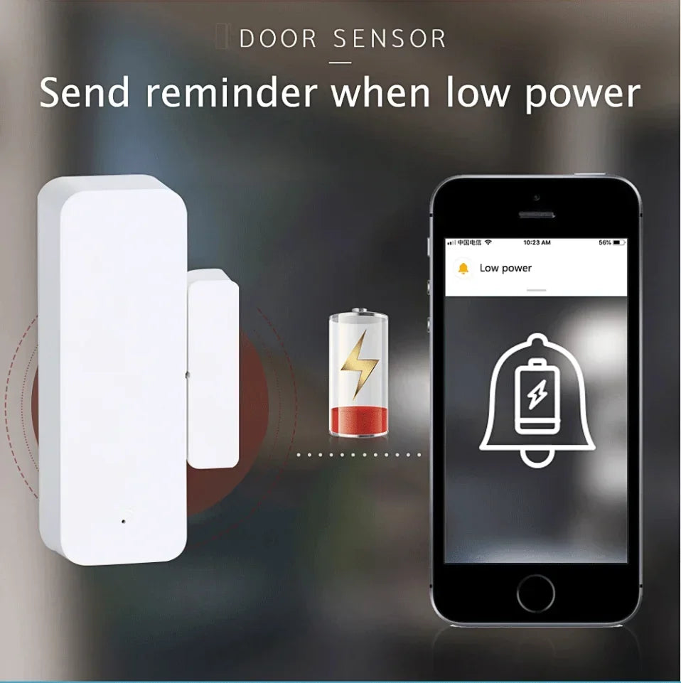 Tuya Zigbee WiFi Door Window Sensor Contact Sensor For Smart Home APP Remote Control Compatible With Alexa Google Assistant