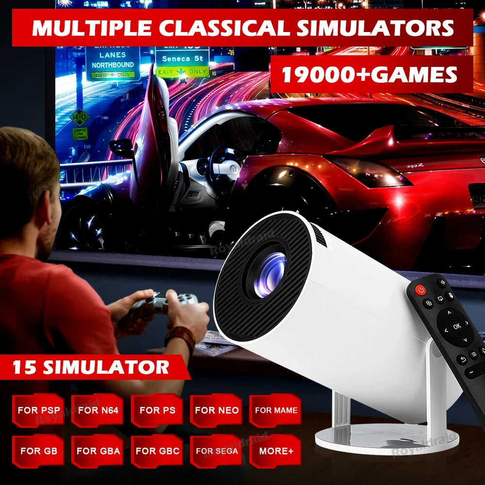 Proyector Gaming P90 Max HeroAngel | 4K 1080P | Android 11 | 19000+ Juegos | 2 Controles Inalámbricos - Firu Total Sales