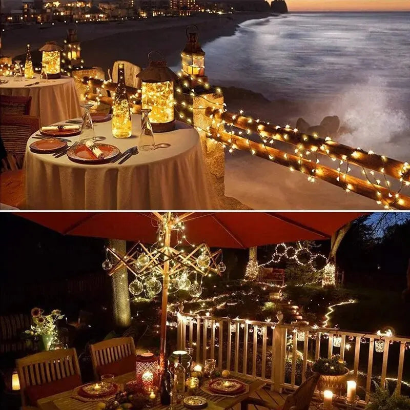 100 LED Solar Fairy String Lights Waterproof | Christmas Party Garden Wedding Outdoor
