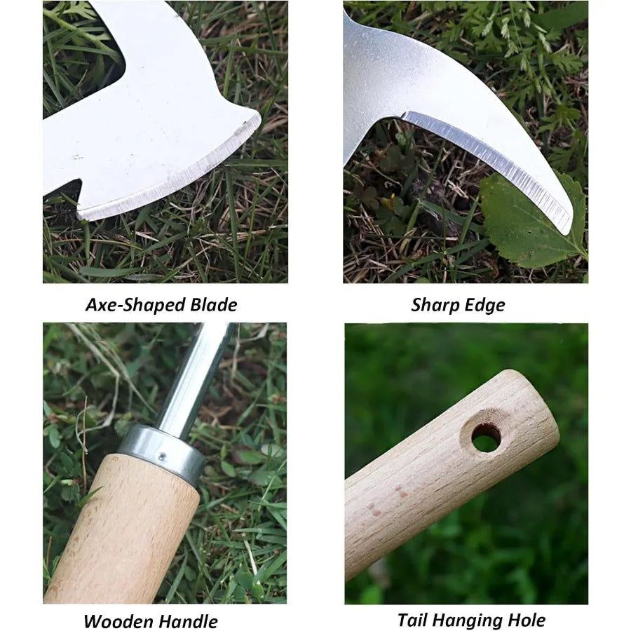 Manual Stainless Steel Weed Puller Tool with Axe Shape for Efficient Lawn Care Vegetable Garden Maintenance and Farm Planting A