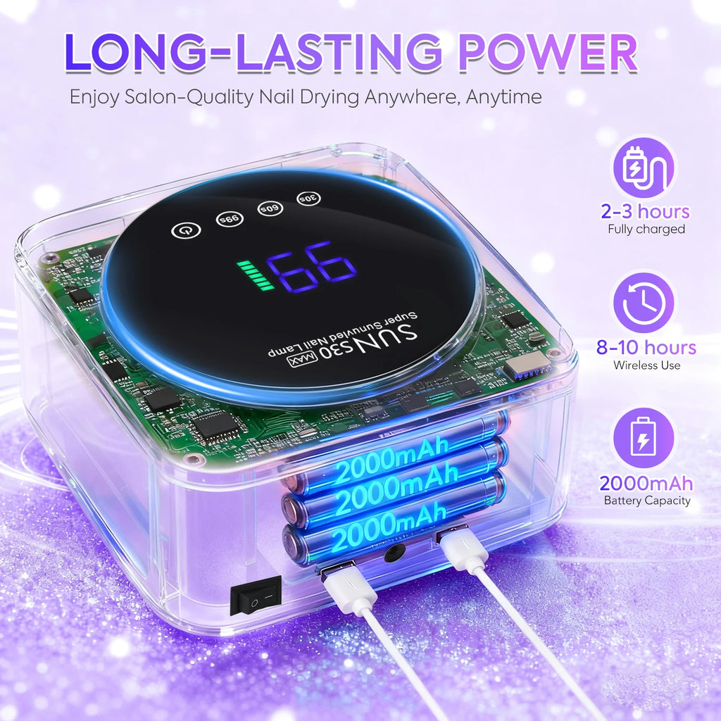 Lámpara UV/LED Recargable 180W DianaBeauty | 57 LEDs | Sensor de Movimiento | Salón - Firu Total Sales
