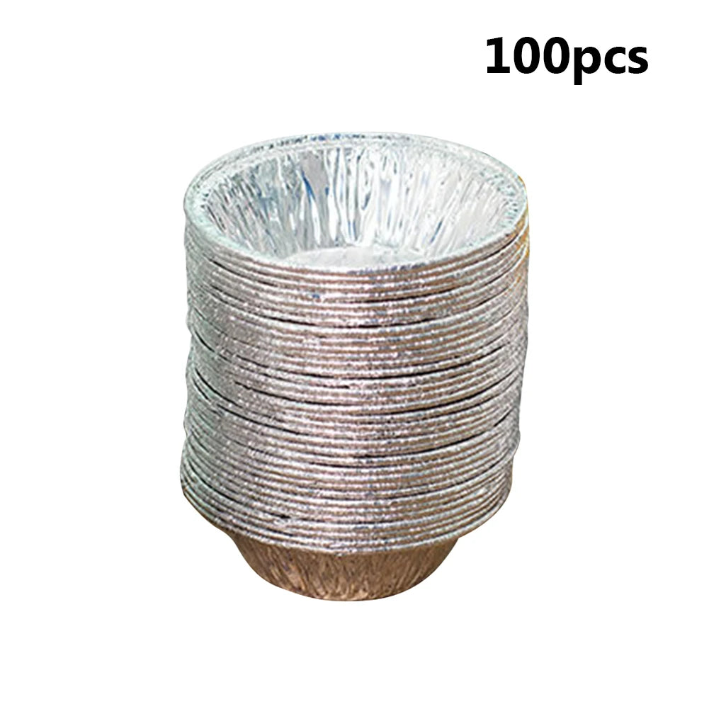 100 Moldes Desechables para Mini Tartas y Cupcakes | Bandeja Redonda para Horno
