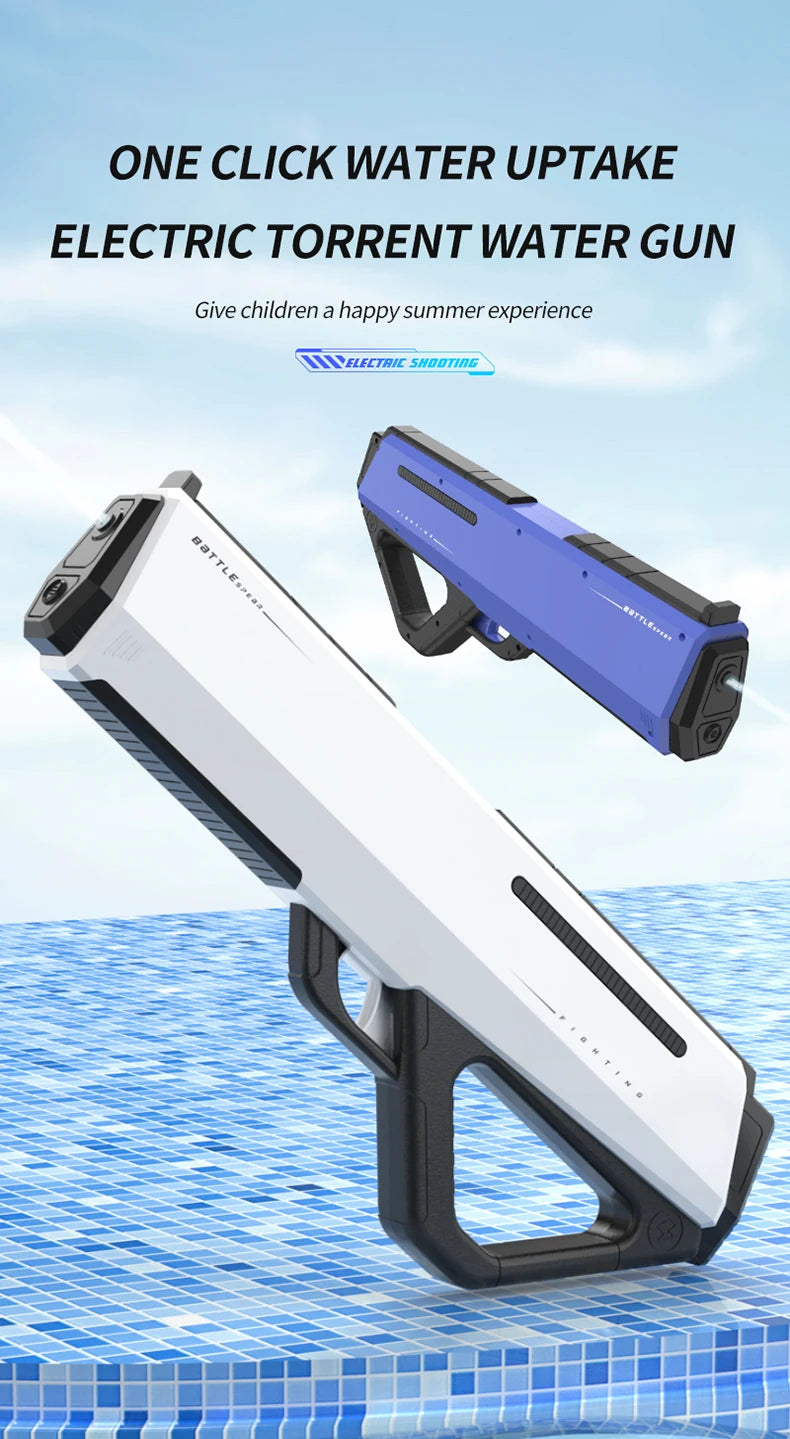 Pistola de Agua Eléctrica de Alta Presión | Juego de Verano para Niños 🔫 - Firu Total Sales
