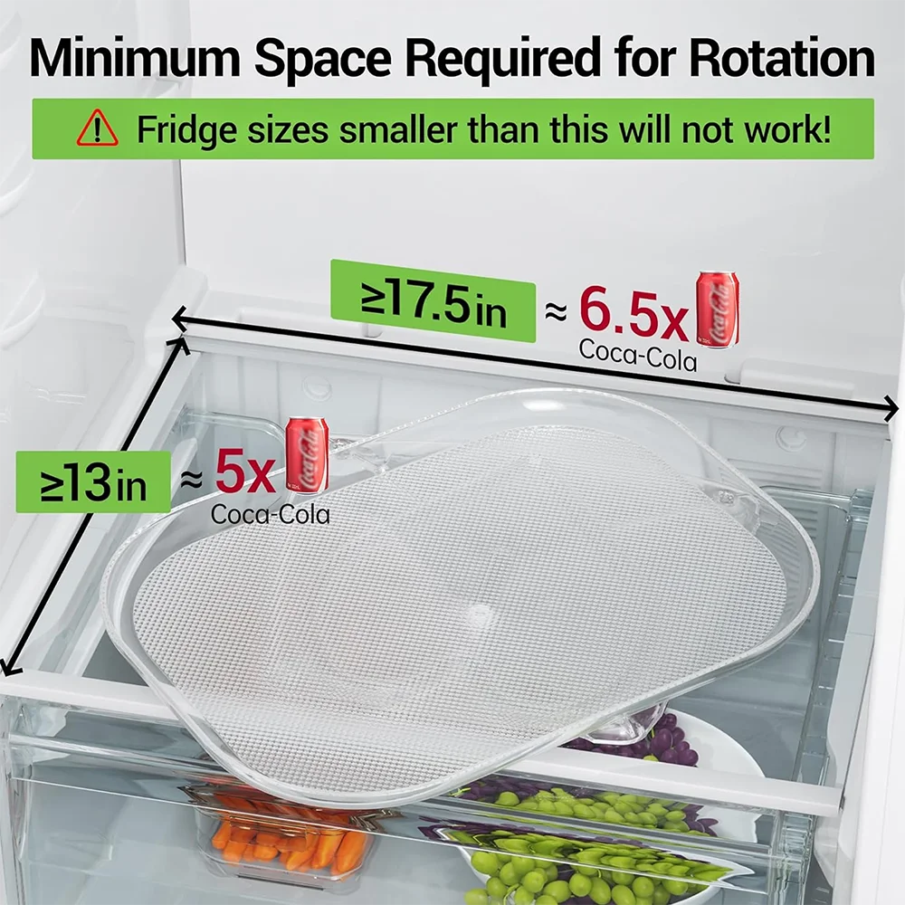 1 Piece Storage Tray, 360-Degree Refrigerator Storage Rotating Tray, Used for Kitchen Spice Jars and Sundry Storage Turntable
