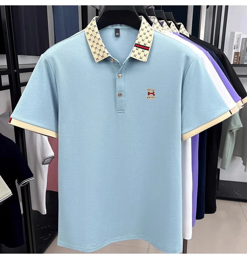 Polo Shirt Lujo Letra B Bordada | Manga Corta | Moda Verano para Hombre 👔