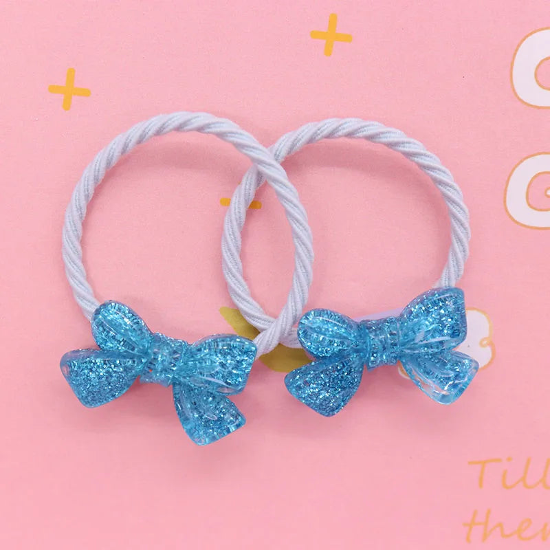 2Pcs/Set Halloween Gift Resin Strawberry Hair Accessories Colorful Hair Ties Children's Rubber Bands Kid Headband Scrunchies
