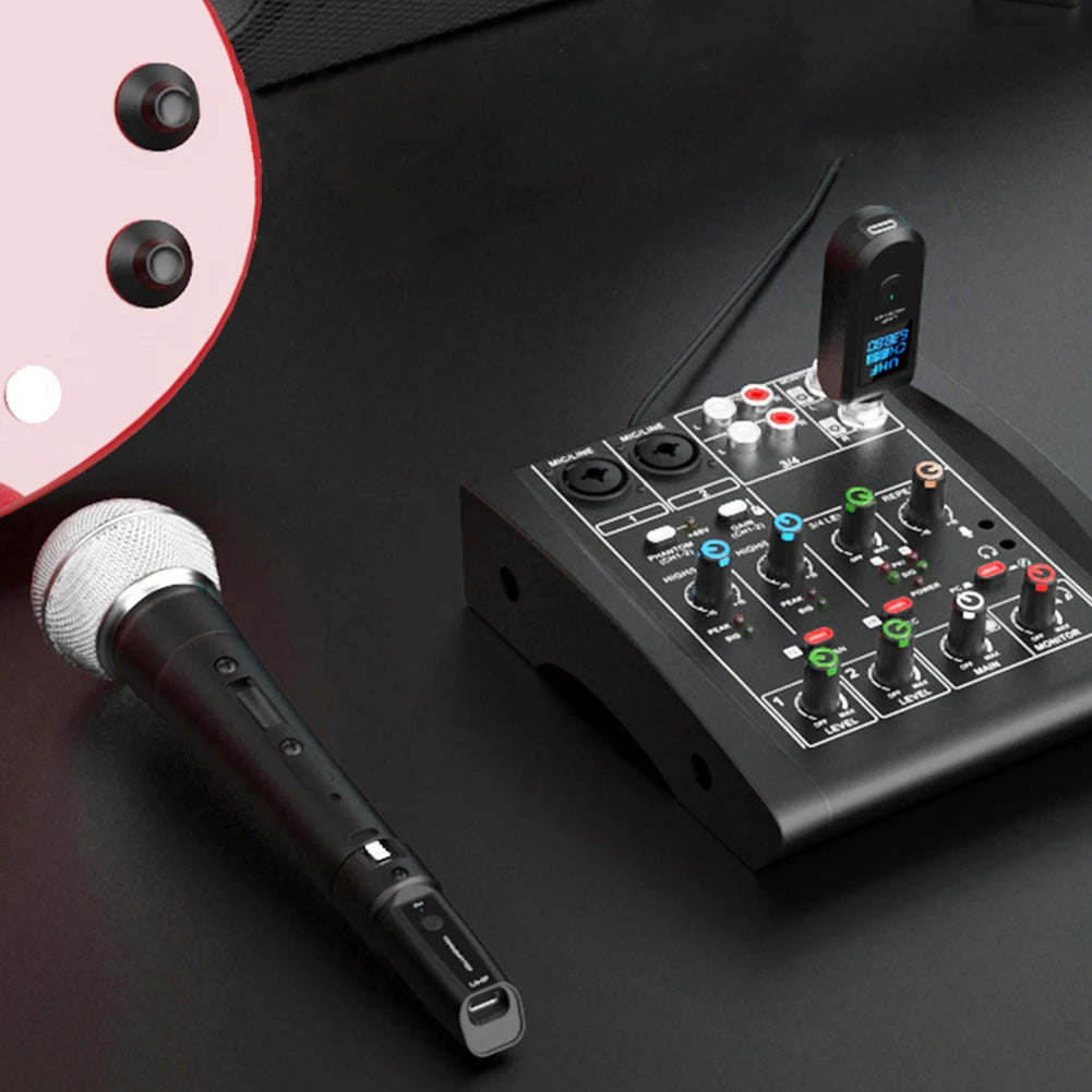Wireless Microphone Converter XLR Transmitter and Receiver Signal Adapter for Audio Mixer Dynamic Mic Electric Guitar Bass