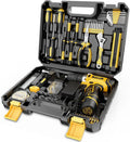 166-Piece Home Repair Tool Set with Cordless Drill & Tool Box for House Apartment Office Garden