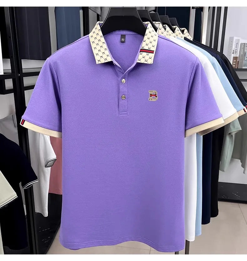 Polo Shirt Lujo Letra B Bordada | Manga Corta | Moda Verano para Hombre 👔