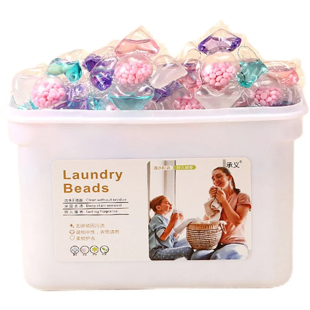100/50Pcs Multi-purpose Strong Detergent 5 in 1 Detergent Liquid Capsule Ball Laundry Scent Fragrance Beads for Home Dormitory