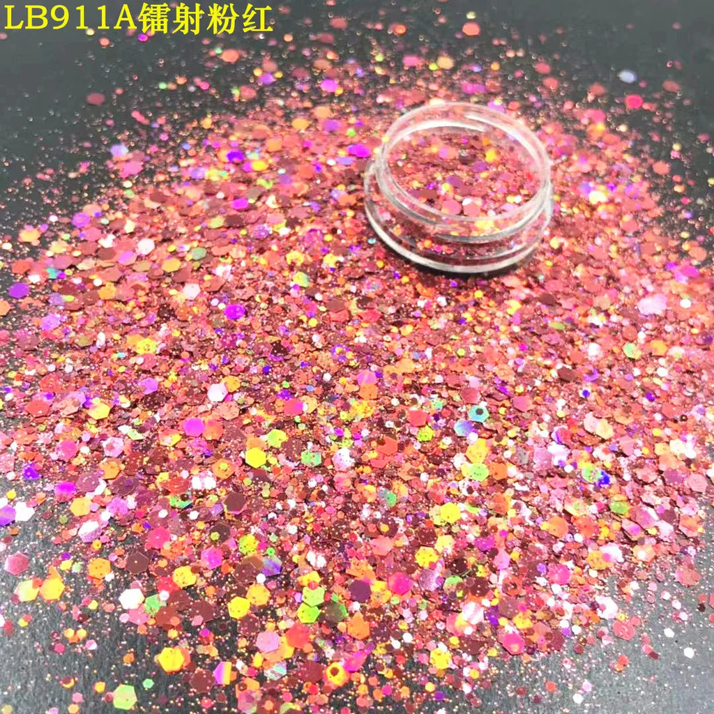 24 Colors Holographic Chunky Glitter 24 Colors Total Laser Nail Glitter Flakes Chunky Holographic Laser Nail Glitter 2030