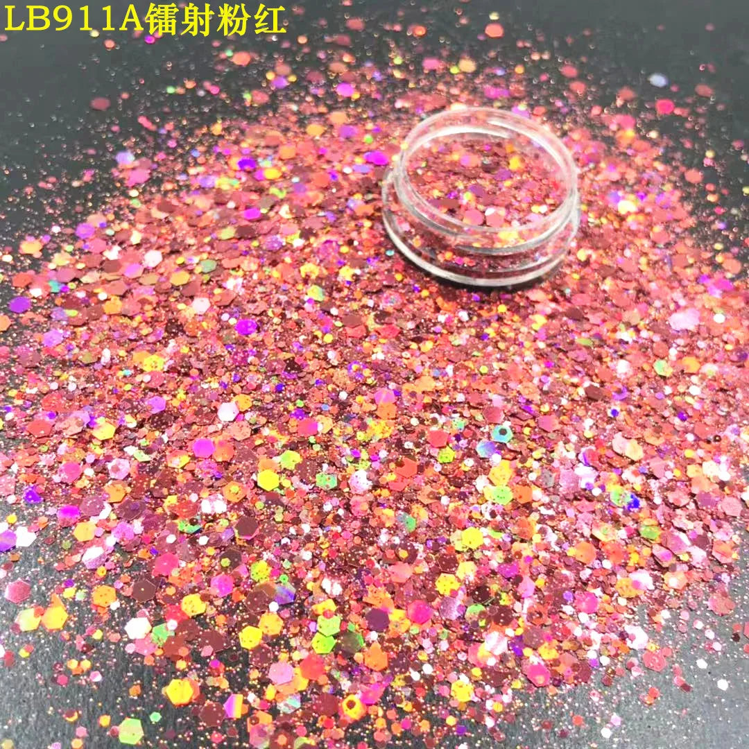 24 Colors Holographic Chunky Glitter 24 Colors Total Laser Nail Glitter Flakes Chunky Holographic Laser Nail Glitter 2030
