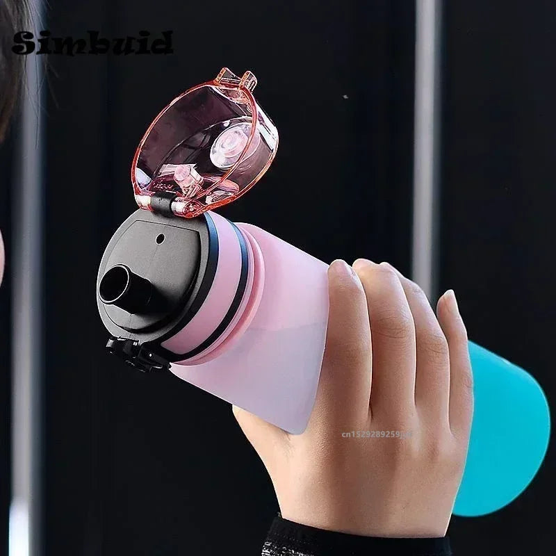500ml/650ml/1000ml Sports Water Bottle Leak Proof Colorful Plastic Cup Drinking for Outdoor Travel Portable Gym Fitness Jugs