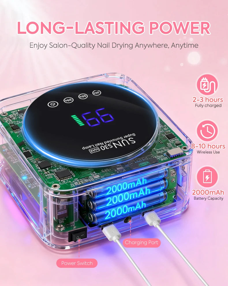 Lámpara UV/LED Recargable 180W DianaBeauty | 57 LEDs | Sensor de Movimiento | Salón - Firu Total Sales