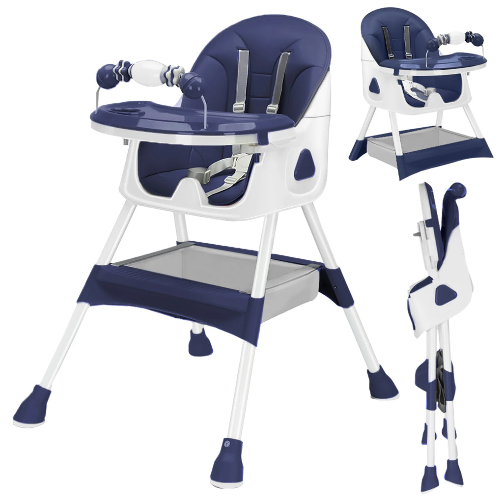 Silla Alta Plegable para Bebé E500 | Almohadilla Antideslizante y Porta Juguetes