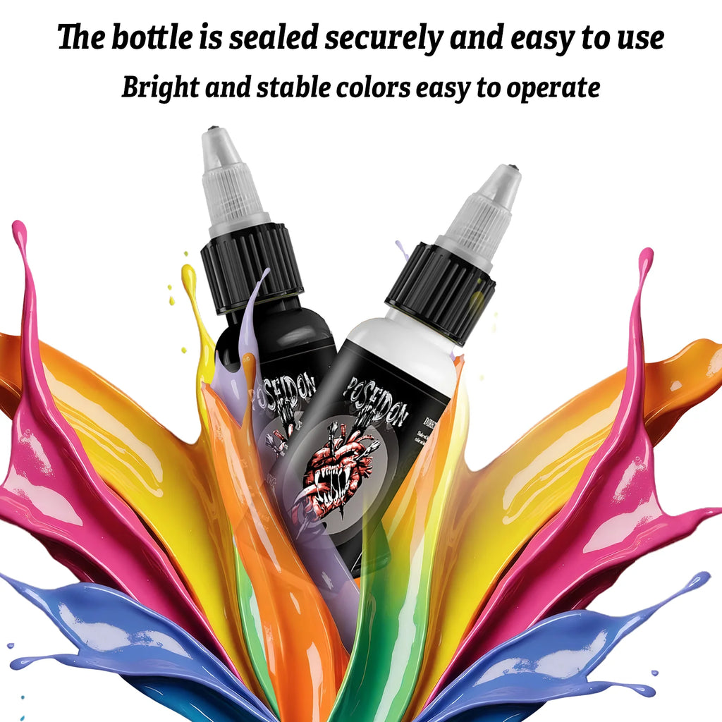5 Color POSEIDON Tattoo Ink Hot 30ML Professional Tattoo Pigment Permanent Body Art Pigment Tattoo Ink Tattoo Supplies