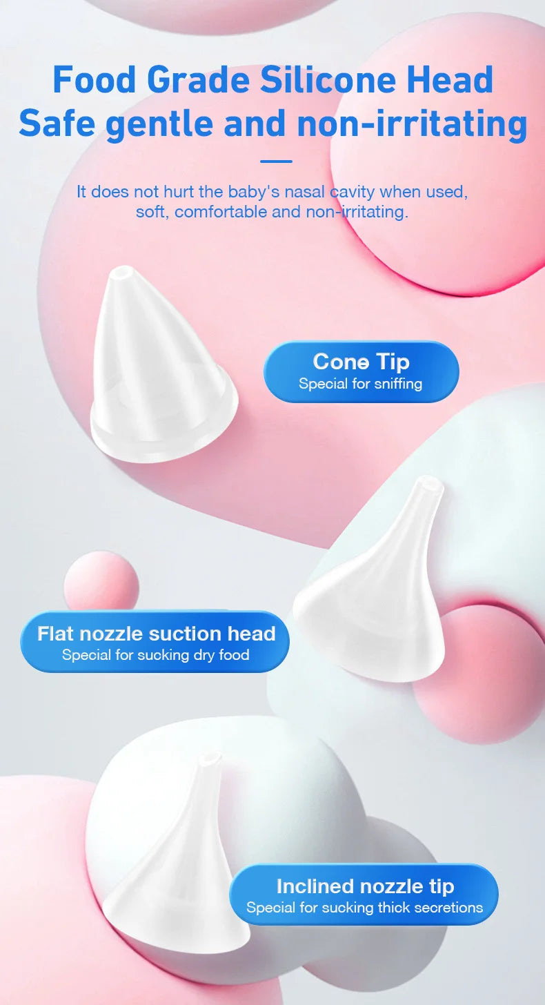MAMIJOY  Baby Nasal Aspirator Electric Nose Cleaner with Built-In Music & Night Light Rechargeable Nose Booger Sucker for Babies