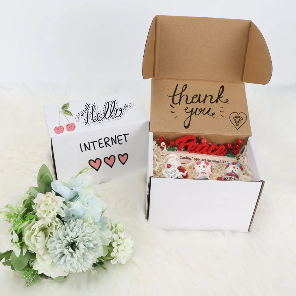 6x4x4 Shipping Boxes Set of 50,White Corrugated Cardboard Box for Mailing Packing Gifts Small Business