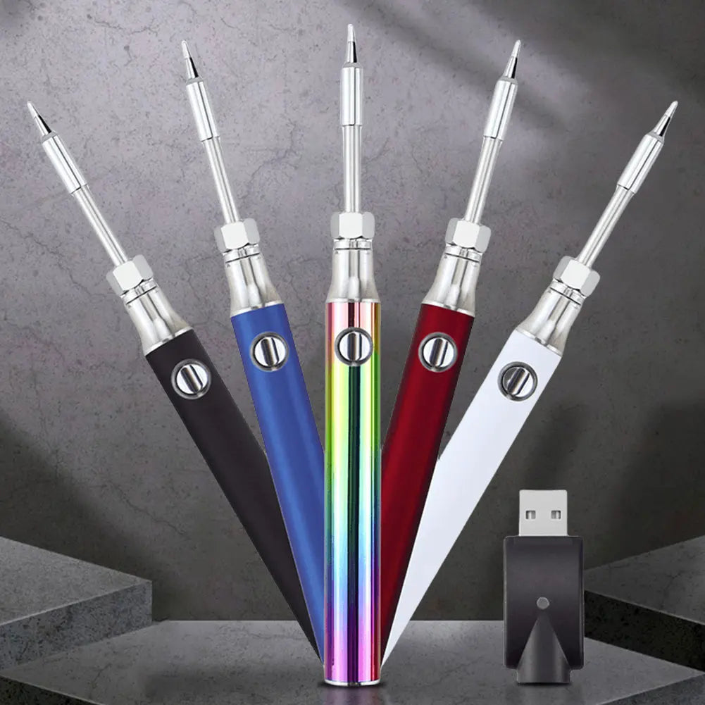 Portable Electric Soldering Iron Pen 350/650/1100mAh Battery Welding Tool Kit 510 Thread Heat Tip Electronic Welding Repair Tool