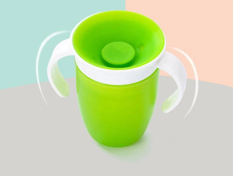 Vaso de Aprendizaje 360° con Doble Asa para Bebé | Tapa Flip | Antiderrame 🍼
