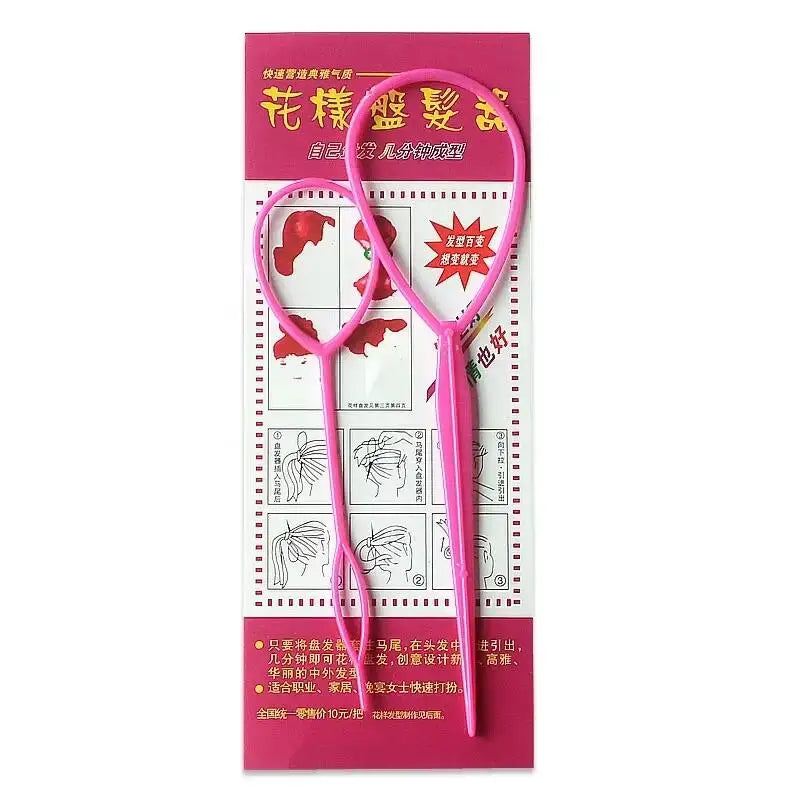 Popular 1SET Ponytail Creator Plastic Loop Styling Tools Pony Topsy Tail Clip Hair Braid Maker Styling Tool For Women Girl