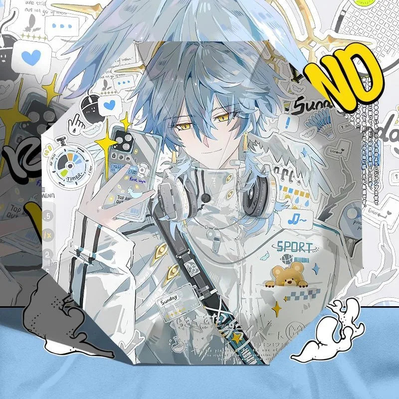 White Blue Honkai: Star Rail Anime popular Cosplay,Windproof Anti-UV,Automatic Rain Compact Umbrella for Woman Girl kids child