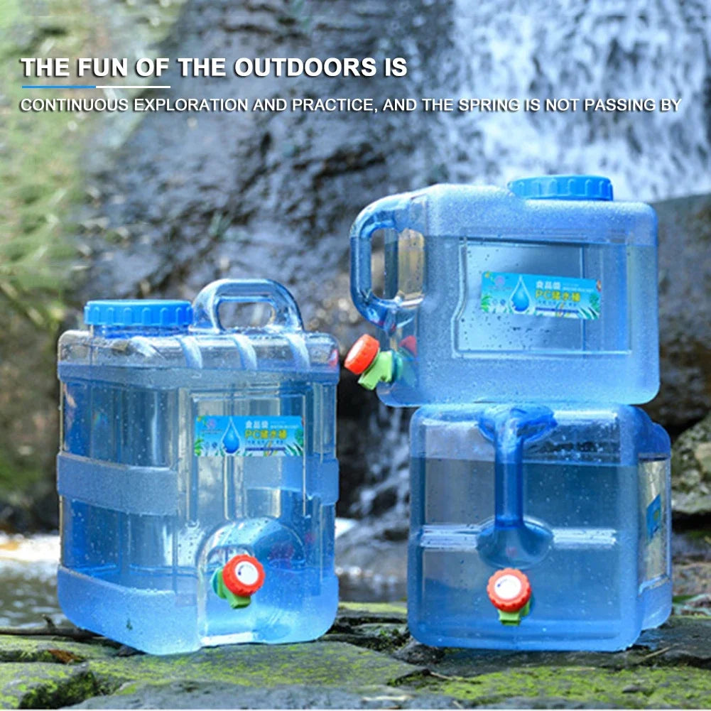 5/8/10//12L Drinking Water Jug with Spigot Multifunction Camping Water Tank Water Storage Container for Hiking Self-Driving Tour