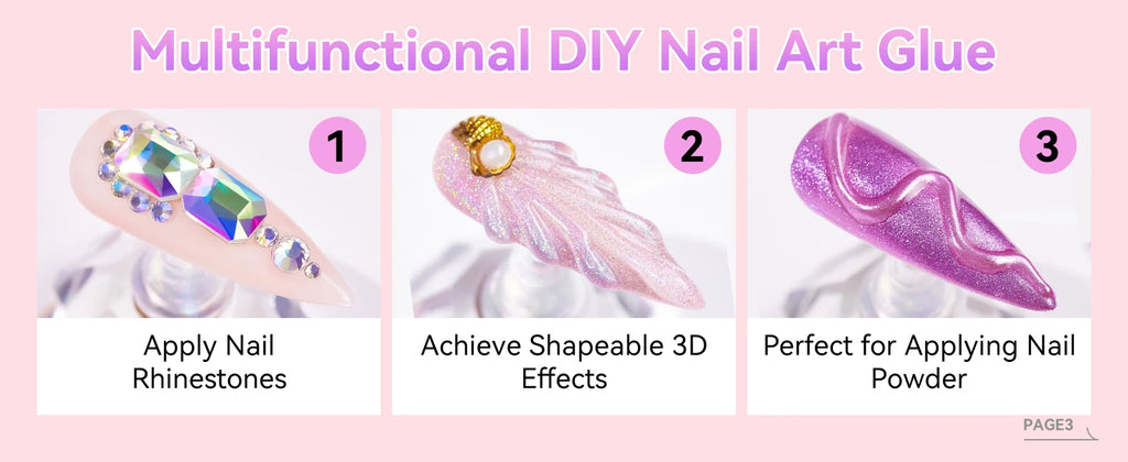 Makartt Nail Rhinestone Glue Set - Gel Nail Glue for Rhinestones, 3D Art Design Super Strong Adhesive for Charm Gems Jewel